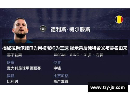 揭秘拉梅尔鲍尔为何被昵称为三球 揭示背后独特含义与命名由来 揭秘拉梅尔鲍尔为何被昵称为三球 揭示背后独特含义与命名由来